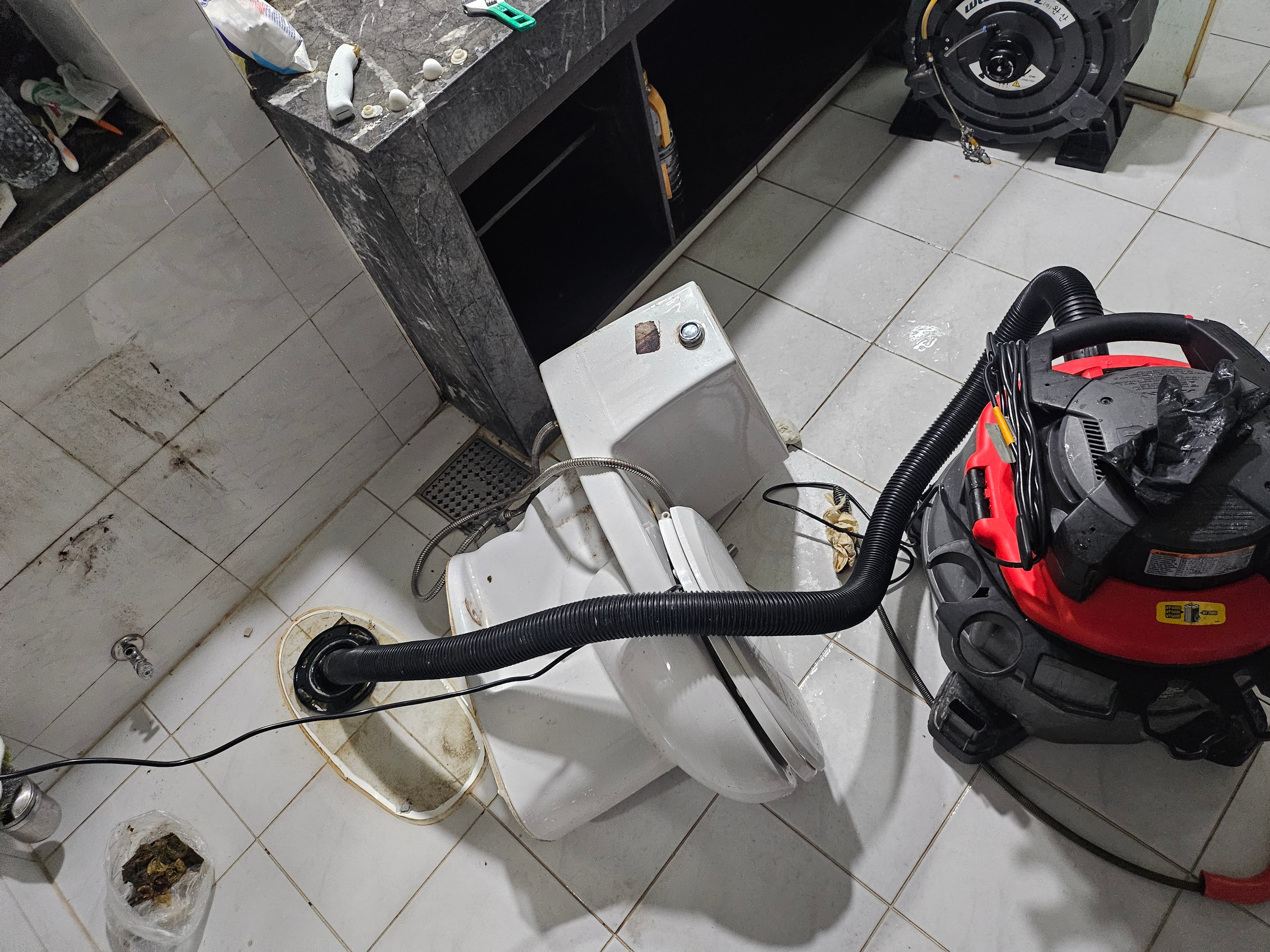 업소 화장실 오수관 전체 작업